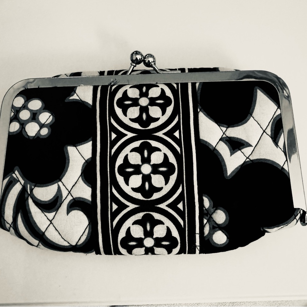 Elegant Black and White Clutch Bag